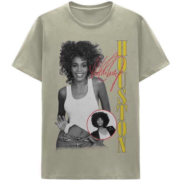 Young Mens Whitney Houston Short Sleeve Graphic Tee