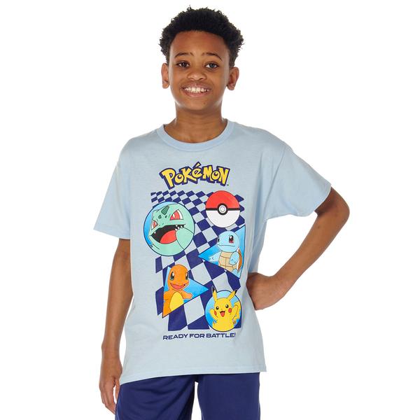 Boys (8-20) Pokemon(tm) Ready For Battle Short Sleeve Tee - Lt. Blue