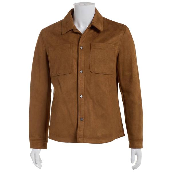 Mens London Fog Faux Suede Shirt Jacket alternate view