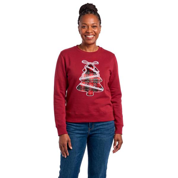 Womens Bare Your Soul by Sweet Soul Plaid Tree Sweatshirt