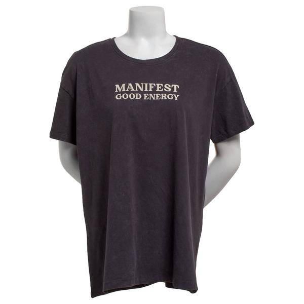 Juniors Attitude Not Included Optic Wash Manifest Good Energy Tee