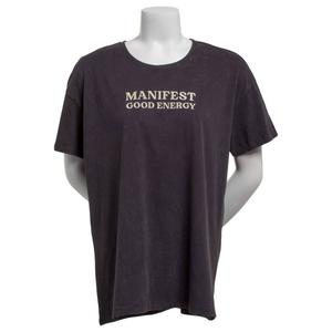 Juniors Attitude Not Included Optic Wash Manifest Good Energy Tee