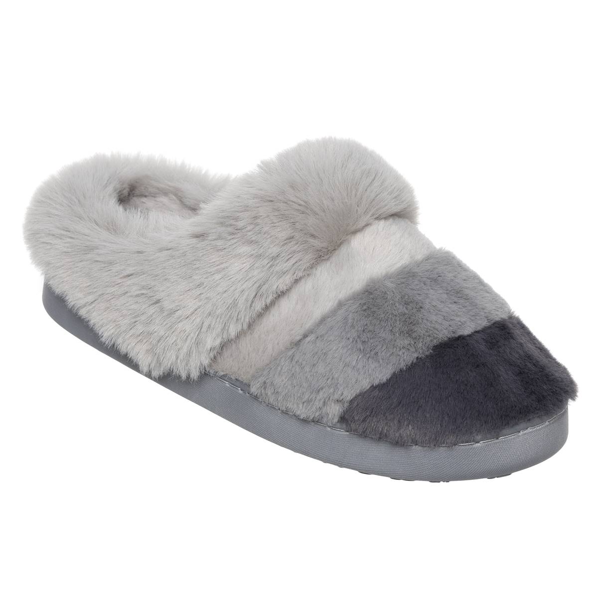 Womens Cuddl Duds(R) Color Block Faux Fur Clog Slippers