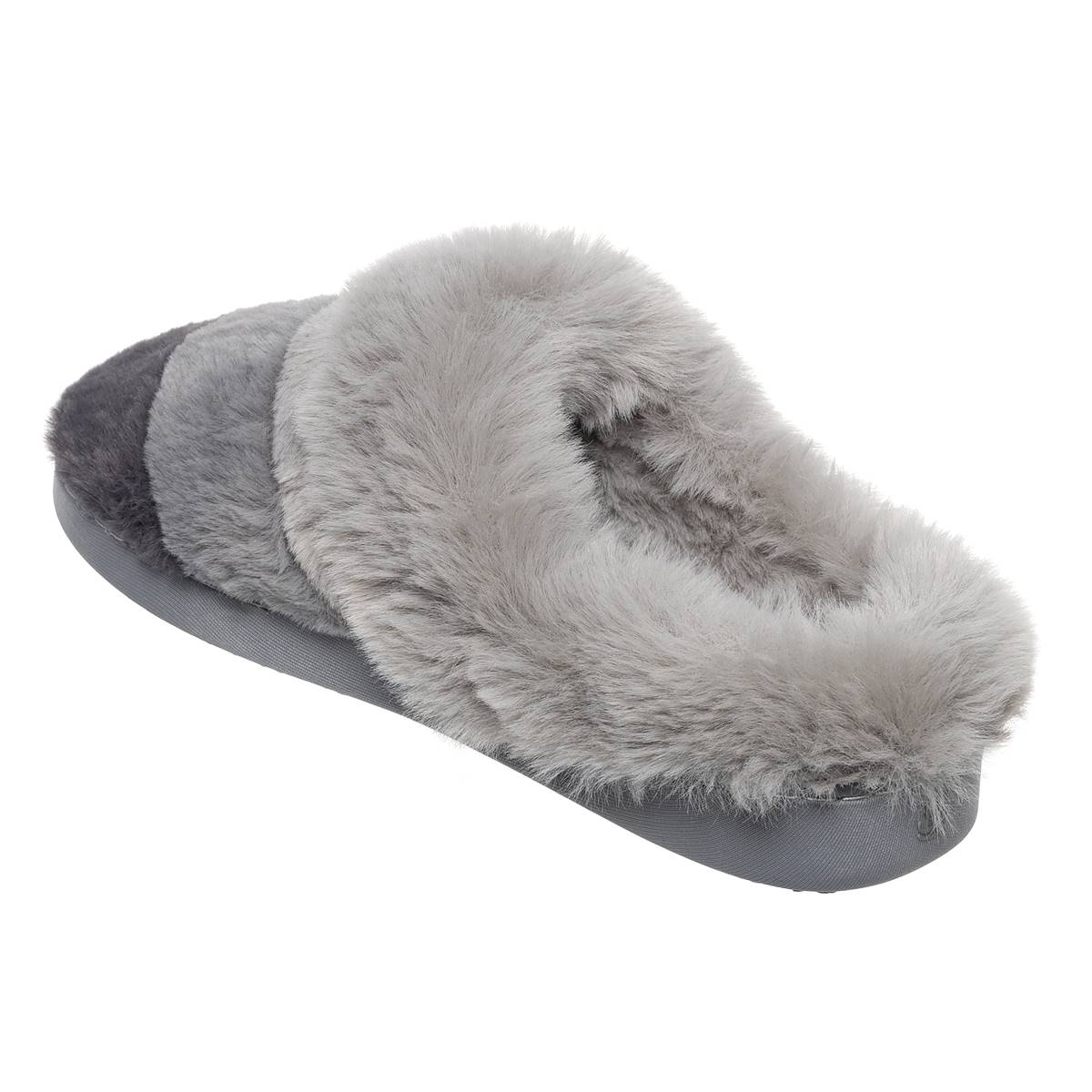 Womens Cuddl Duds(R) Color Block Faux Fur Clog Slippers