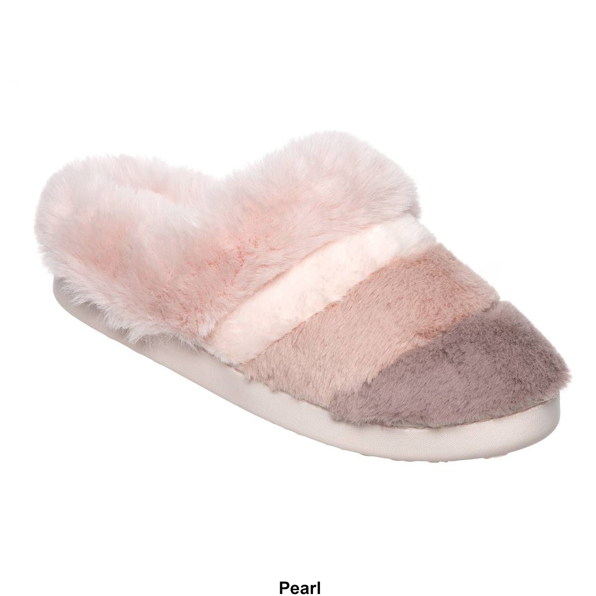 Womens Cuddl Duds(R) Color Block Faux Fur Clog Slippers