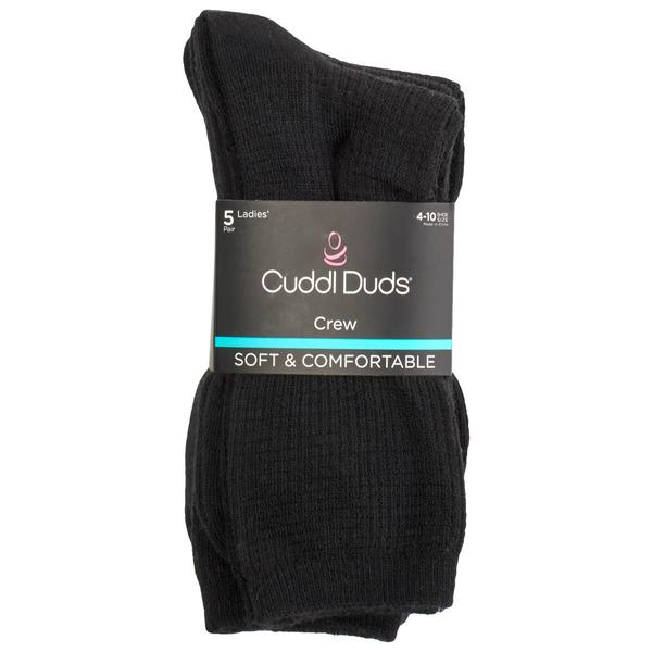 Womens Cuddl Duds(R) 5pk. Ribbed Crew Socks alternate view