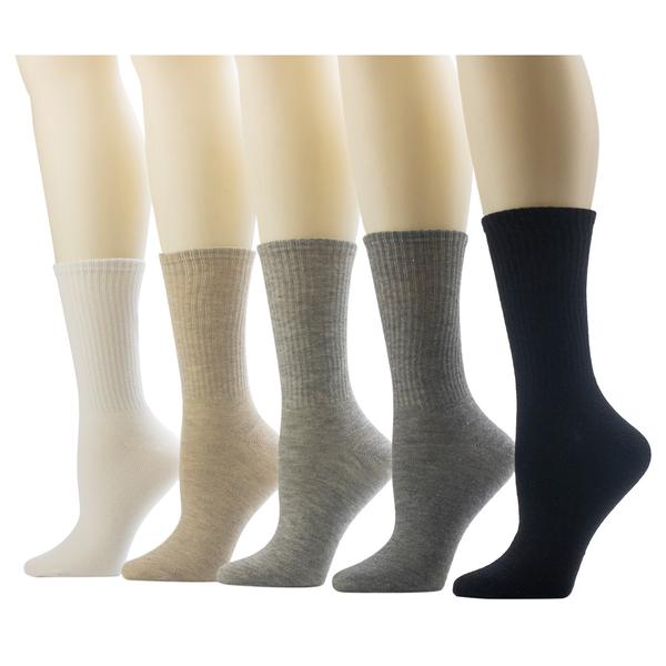 Womens Cuddl Duds(R) 5pk. Rib Welt Crew Socks