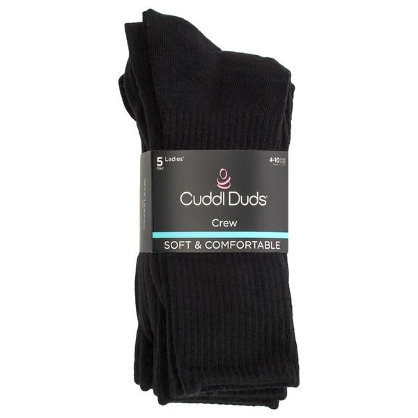 Womens Cuddl Duds(R) 5pk. Ribbed Shaft Crew Socks alternate view