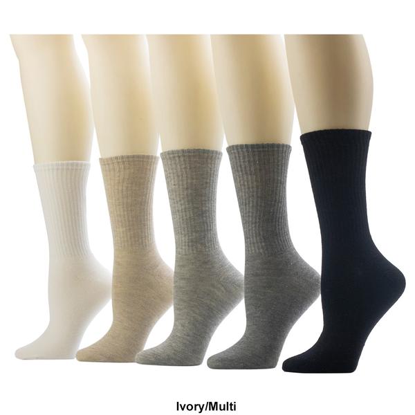 Womens Cuddl Duds(R) 5pk. Rib Welt Crew Socks alternate view
