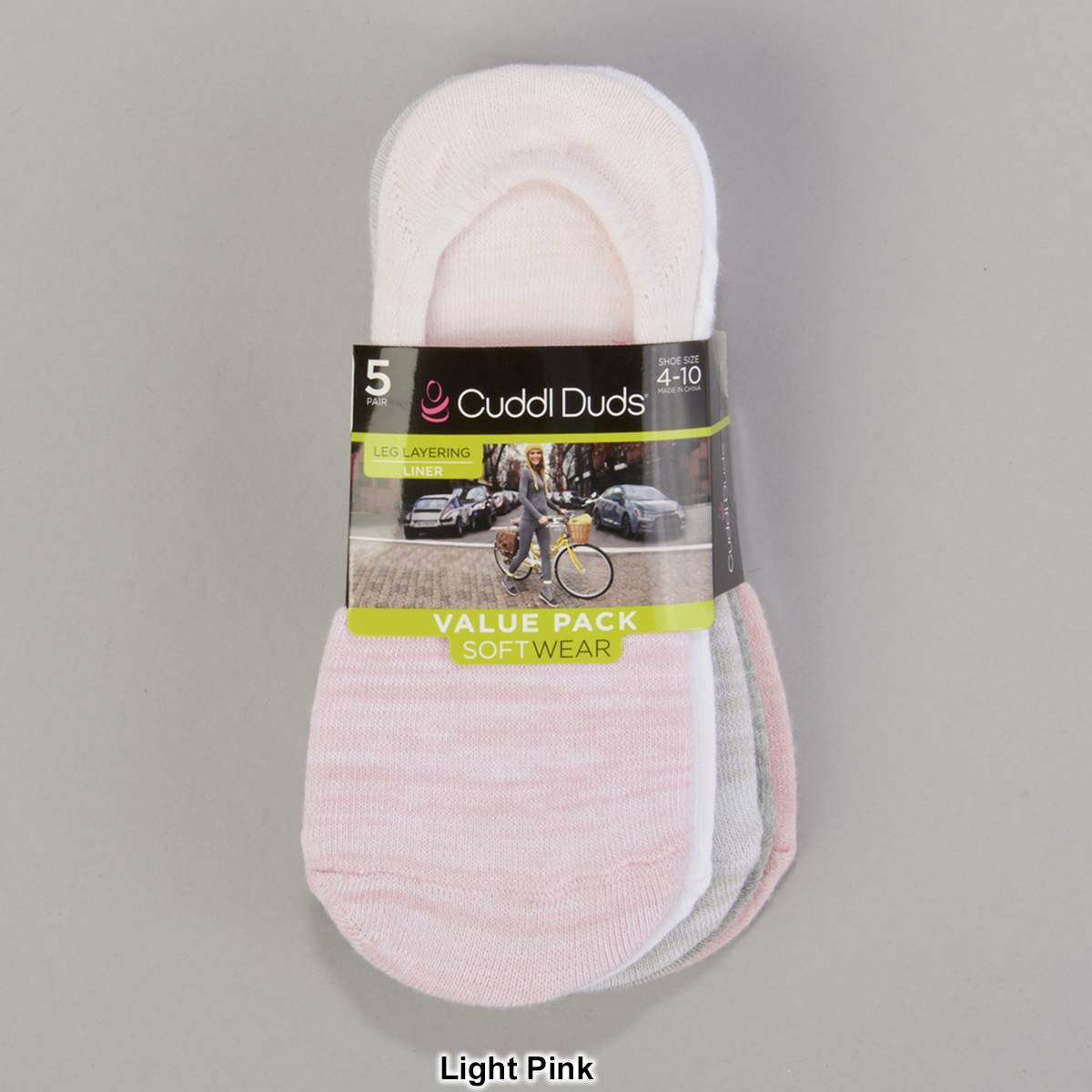 Womens Cuddl Duds(R) 5pk. Ombre Space Dye Low Cut Liner Socks
