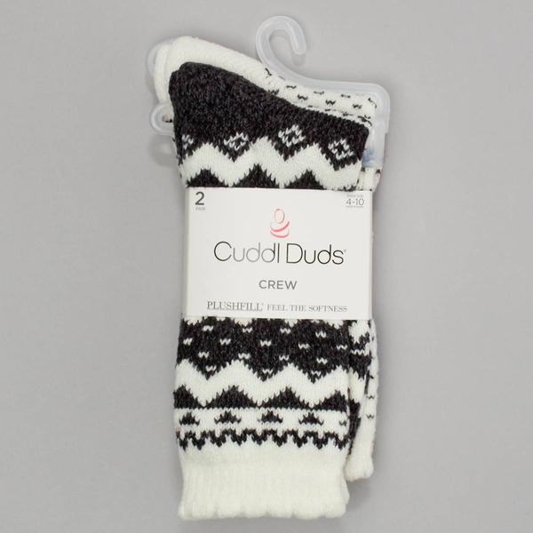 Womens Cuddl Duds(R) 2pk. Fair isle Crew Socks alternate view