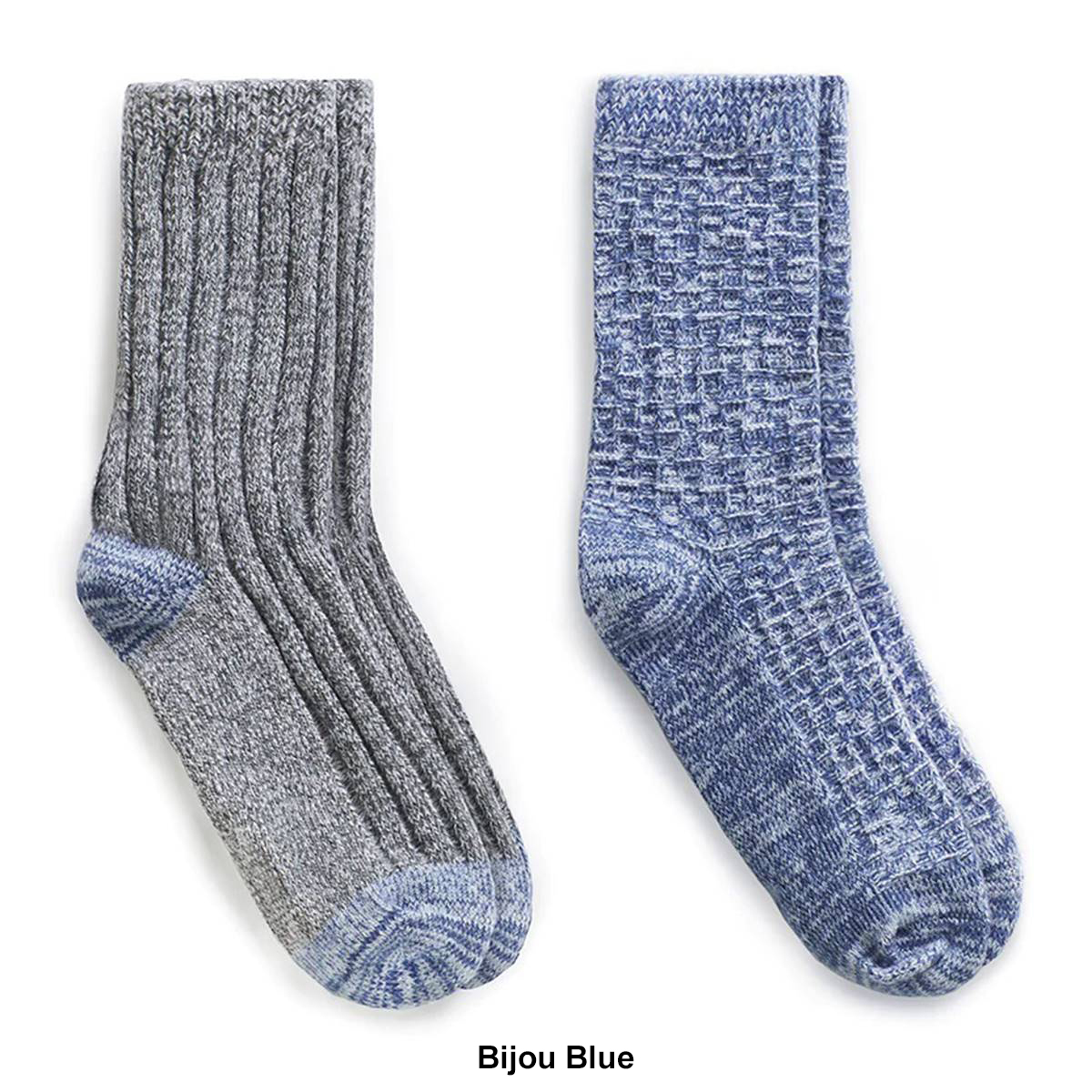 Womens Cuddl Duds(R) 2pk. Space Dye Textured Rib Crew Socks