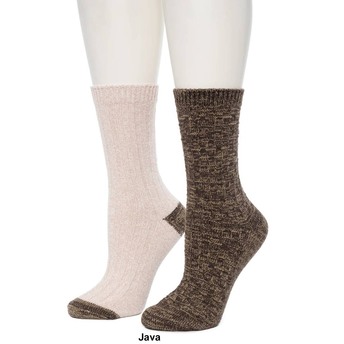 Womens Cuddl Duds(R) 2pk. Space Dye Textured Rib Crew Socks