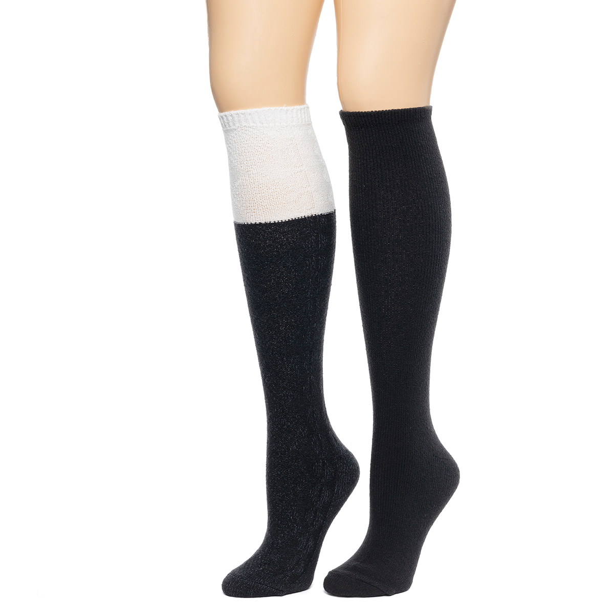 Womens Cuddl Duds(R) 2pk. Color Block Knee High Socks