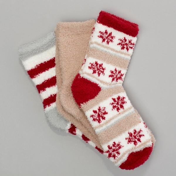 Womens Cuddl Duds(R) 3pk. Snowflakes Lounge Socks alternate view