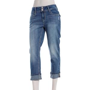 Juniors Wallflower Luscious Curvy Cropped Jeans w/ Rhinestones alternate view