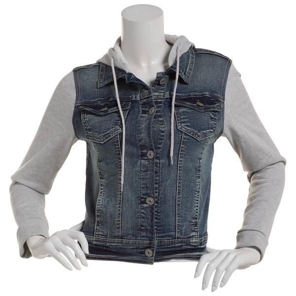 Juniors Wallflower(R) Dreamer Hooded Denim Jacket