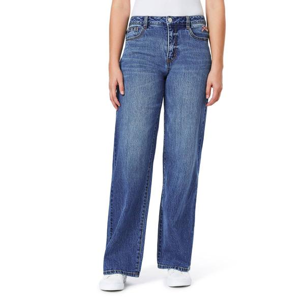 Juniors Wallflower Fearless Curvy Wide Leg Bow Jeans alternate view