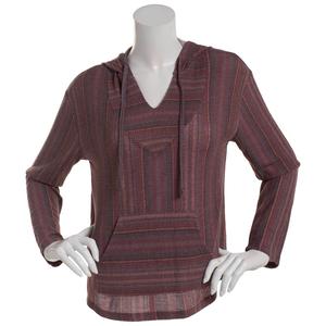 Juniors Wallflower Striped Hacci Baja Hoodie - Stripe alternate view