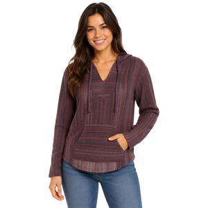Juniors Wallflower Striped Hacci Baja Hoodie - Stripe alternate view