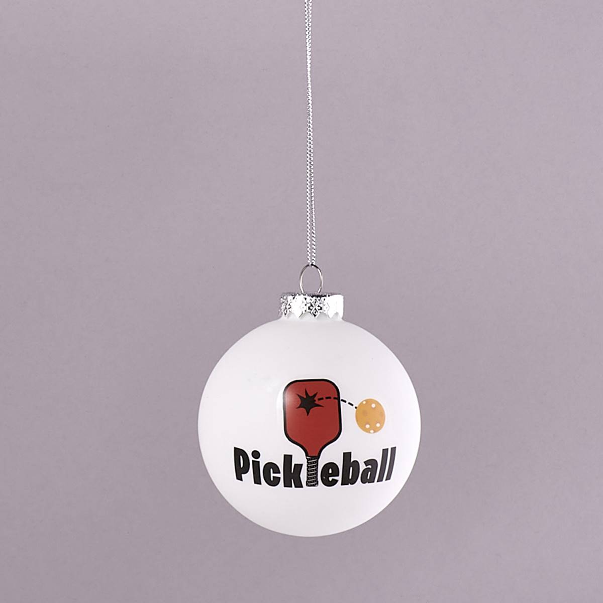 Pickleball Glass Ornament