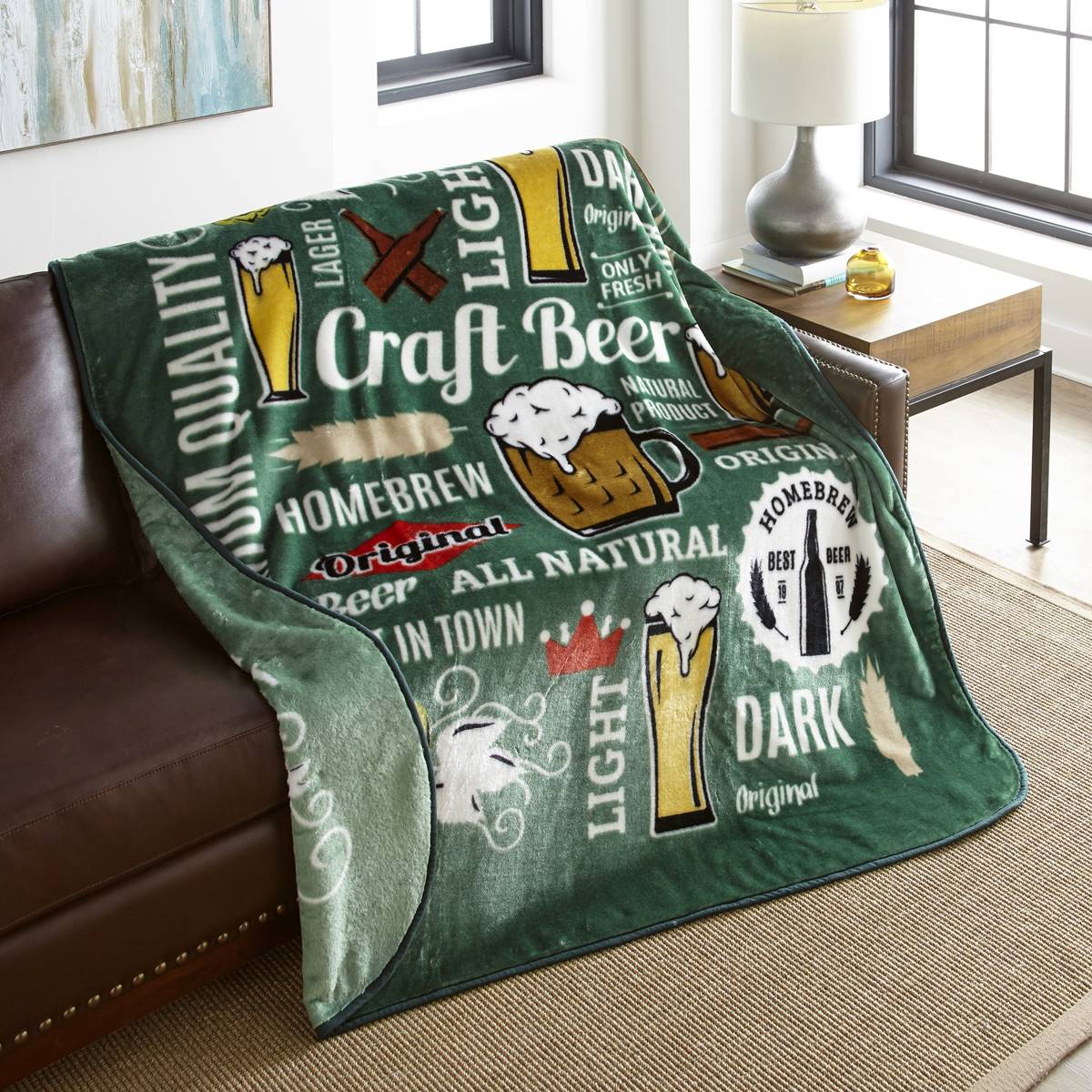 Shavel Home Products Hi Pile Beer Oversized Throw