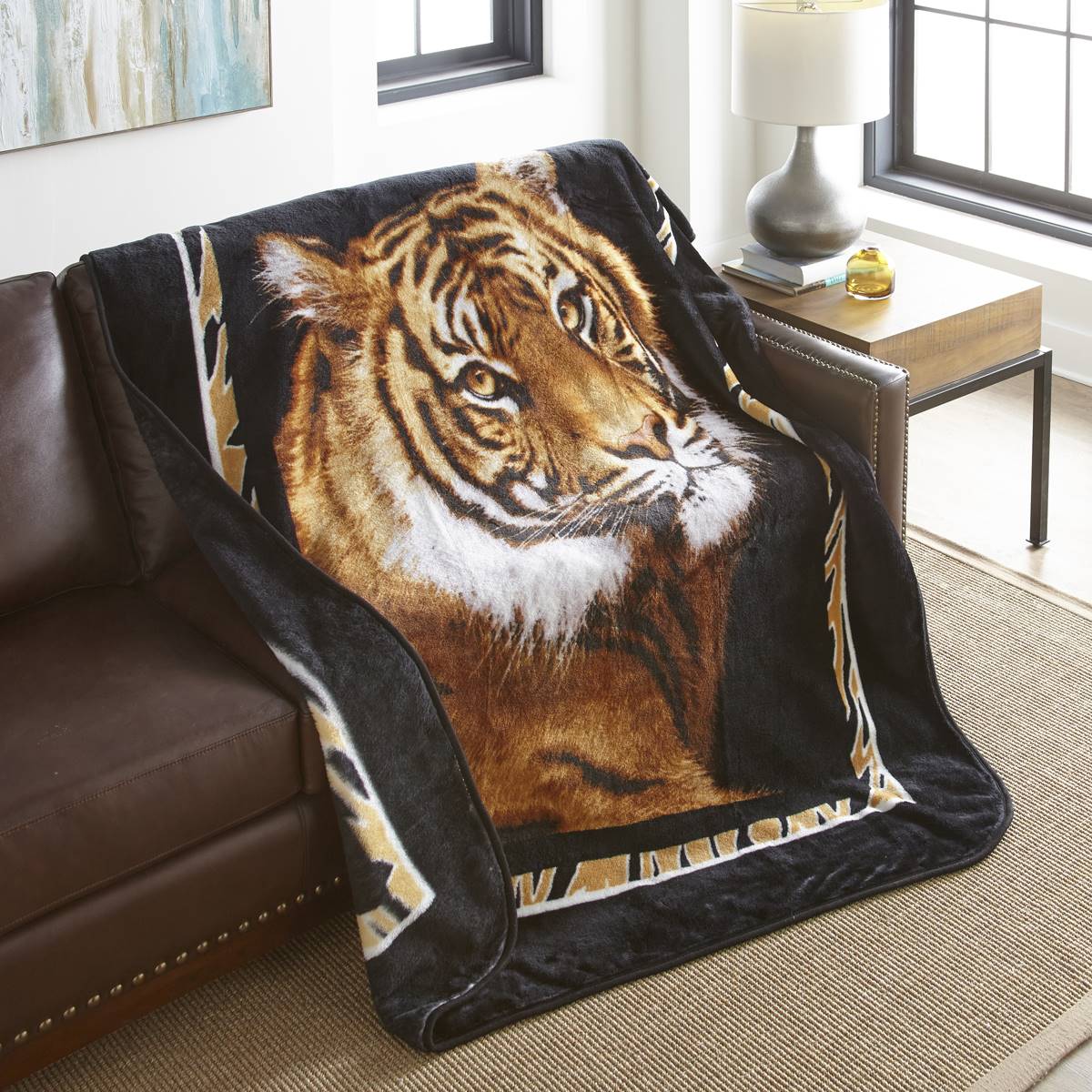 Shavel Home Products Hi Pile Tiger Oversized Throw