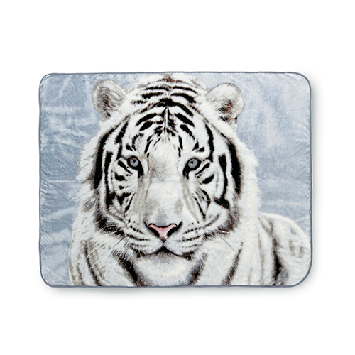 Shavel Home Products Hi Pile Luxury Oversized Throw - White Tiger