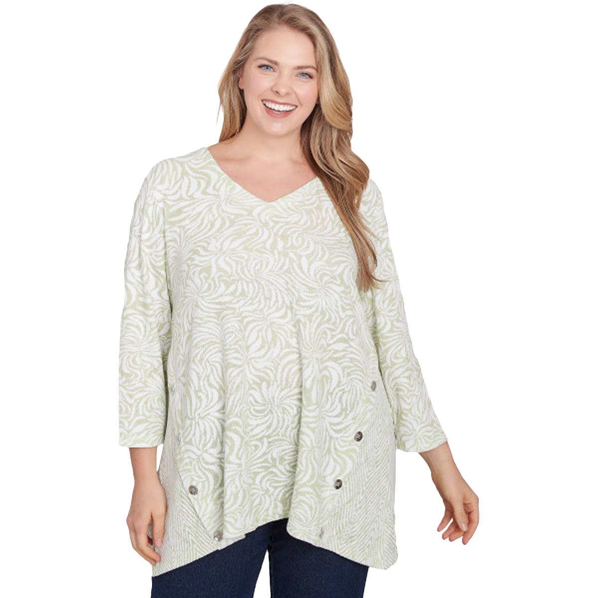 Plus Size Ruby Rd. Casual Luxe Abstract Jacquard Tunic Tee