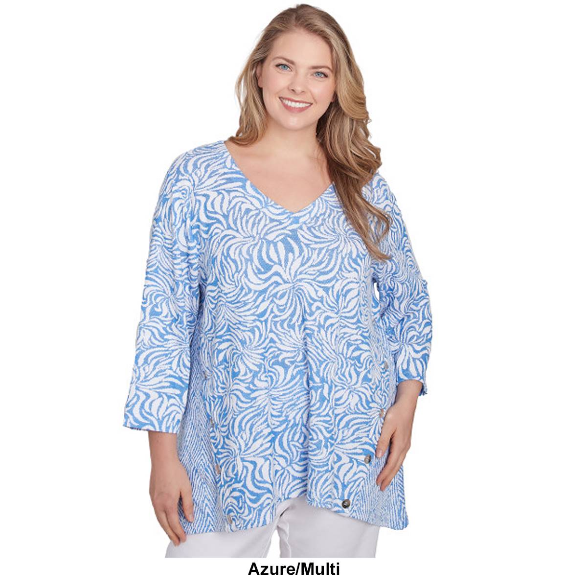 Plus Size Ruby Rd. Casual Luxe Abstract Jacquard Tunic Tee