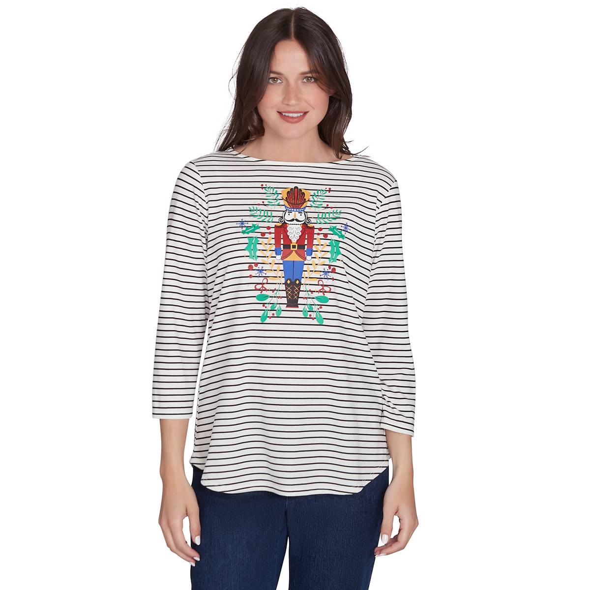 Petite Ruby Rd. Must Haves II Nutcracker Stripe Tee