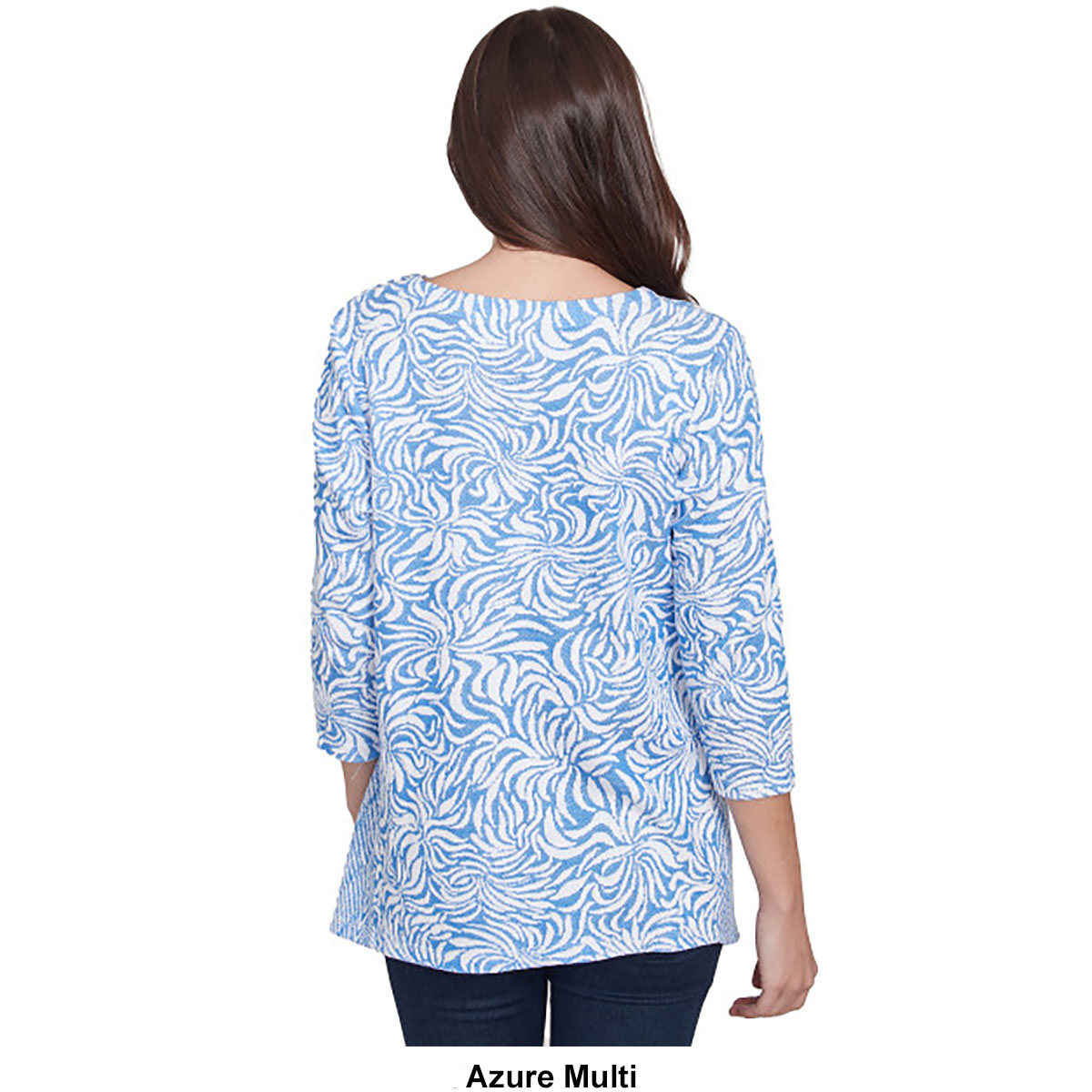 Petite Ruby Rd. Casual Luxe Abstract Jacquard Tunic Tee