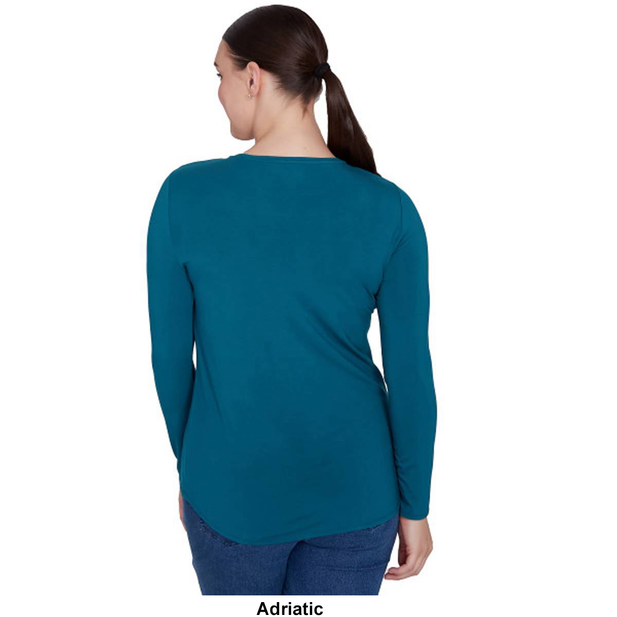 Petite Ruby Rd. Key Items Long Sleeve Crew Neck Stretch Tee