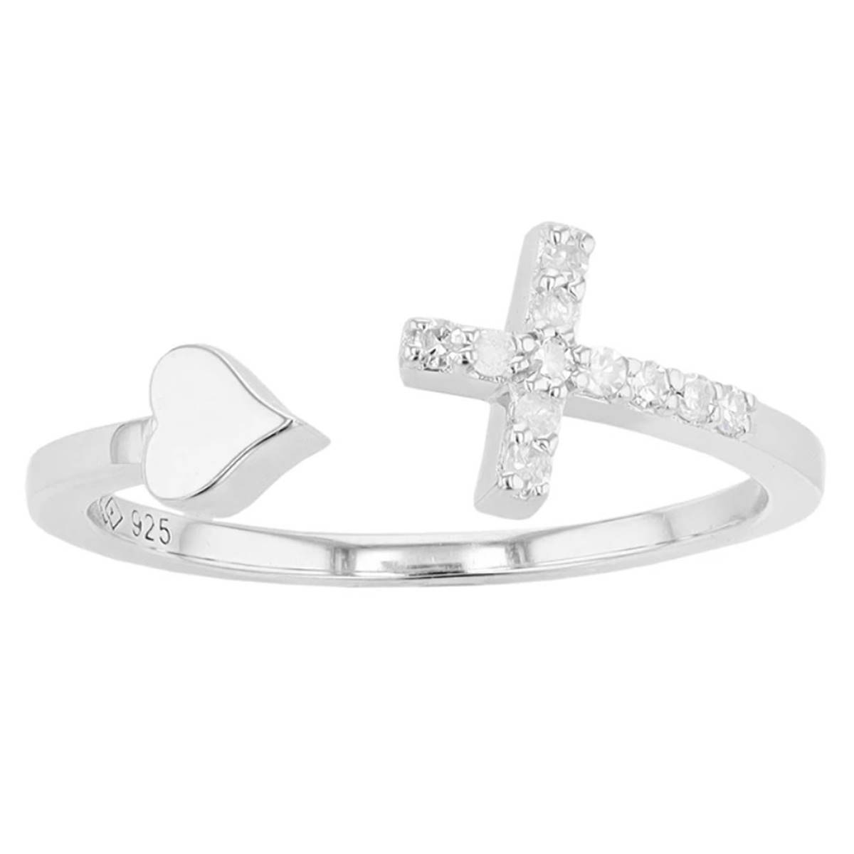 Diamond Classics(tm) 1/10ctw. Diamond Heart & Cross Statement Ring