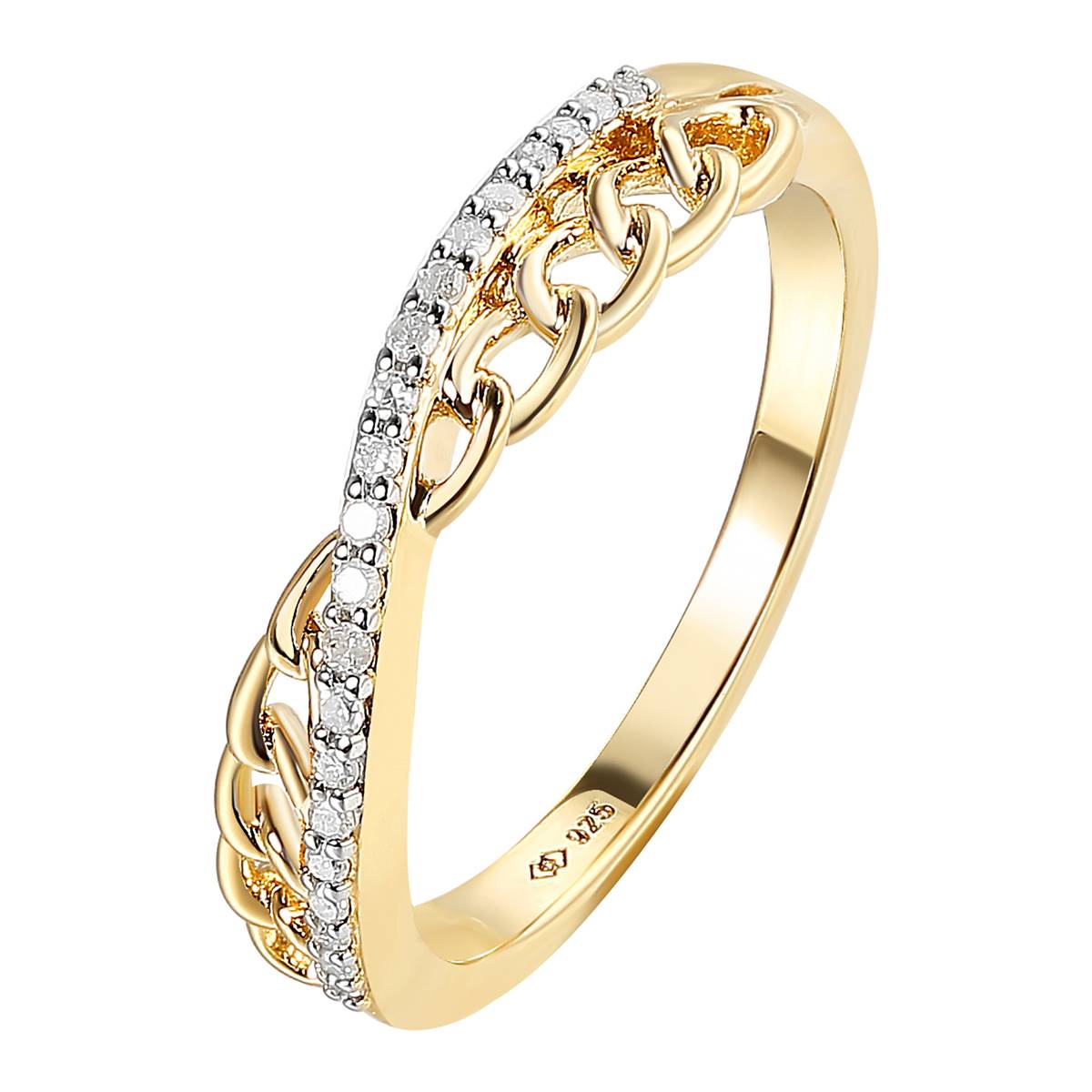 Diamond Classics(tm) 1/10ctw. Diamond Gold Plated Criss-Cross Ring