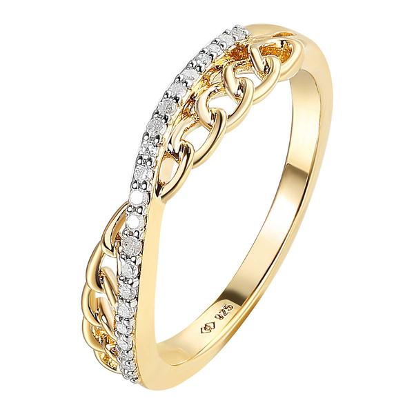 Diamond Classics(tm) 1/10ctw. Diamond Gold Plated Criss-Cross Ring alternate view