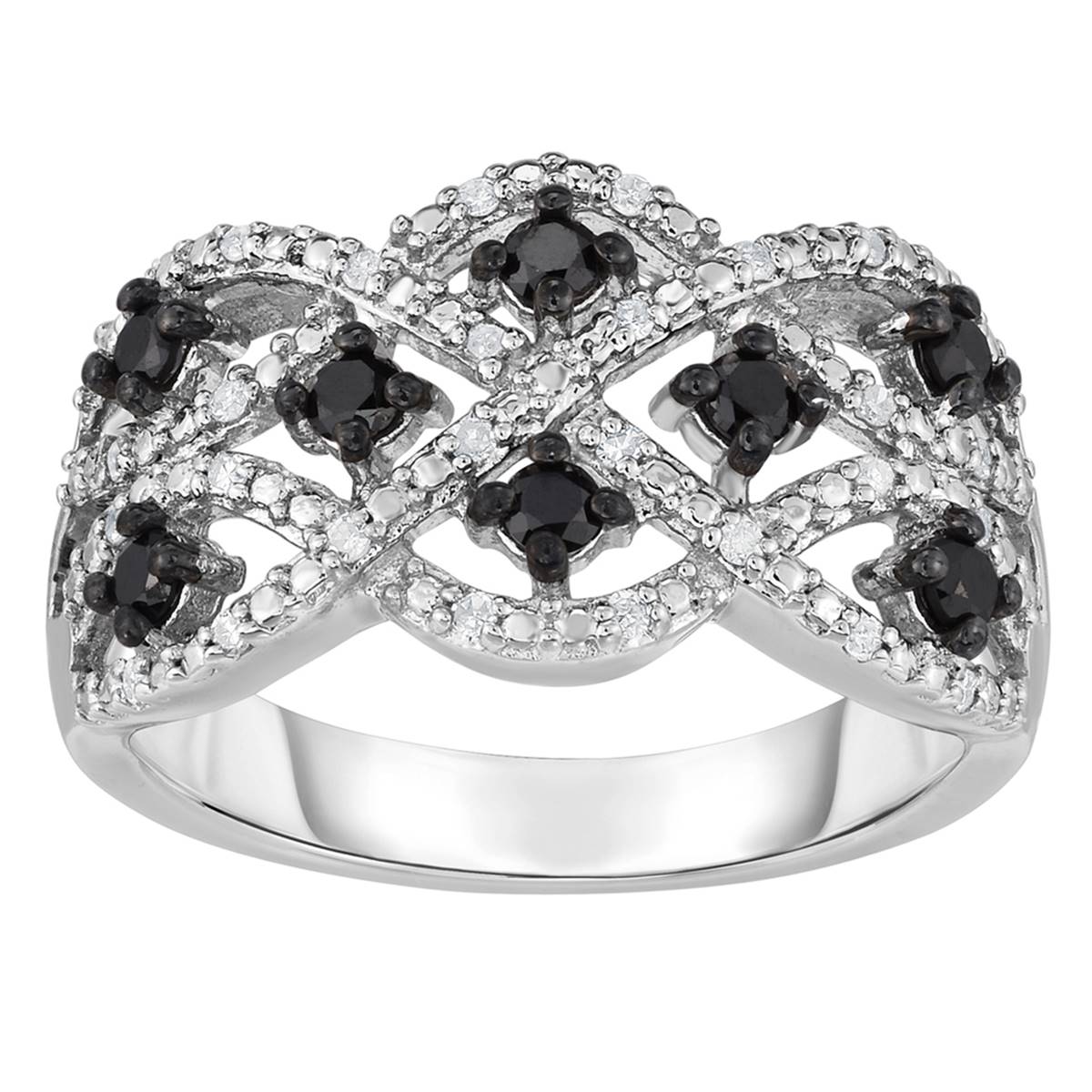 Diamond Classics(tm) 1/2ctw. Black & White Diamond Statement Ring