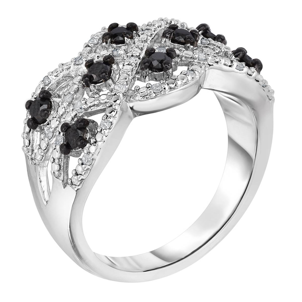 Diamond Classics(tm) 1/2ctw. Black & White Diamond Statement Ring