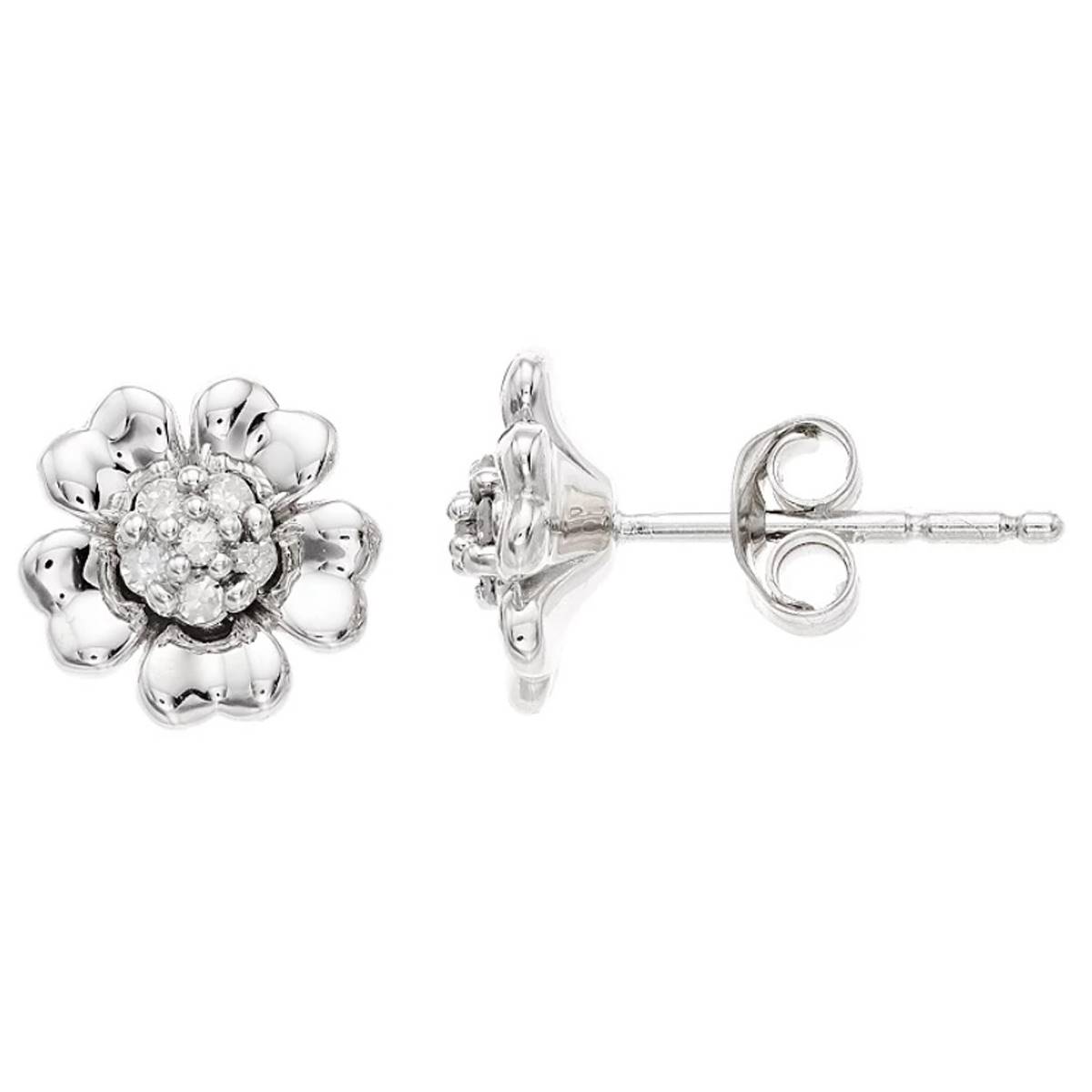 Diamond Classics(tm) 1/10ctw. Diamond Flower Stud Earrings