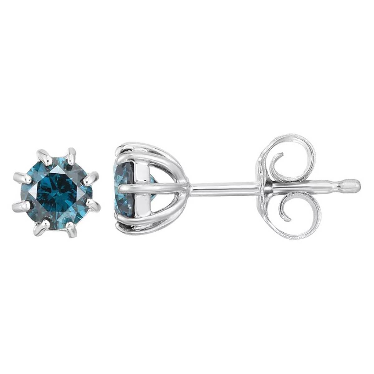 Diamond Classics(tm) 1/2ctw. Blue Diamond White Gold Stud Earrings