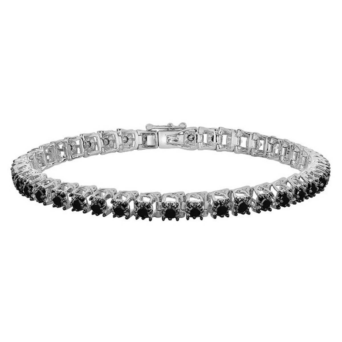 Diamond Classics(tm) 3ctw. Black Diamond Tennis Link Bracelet