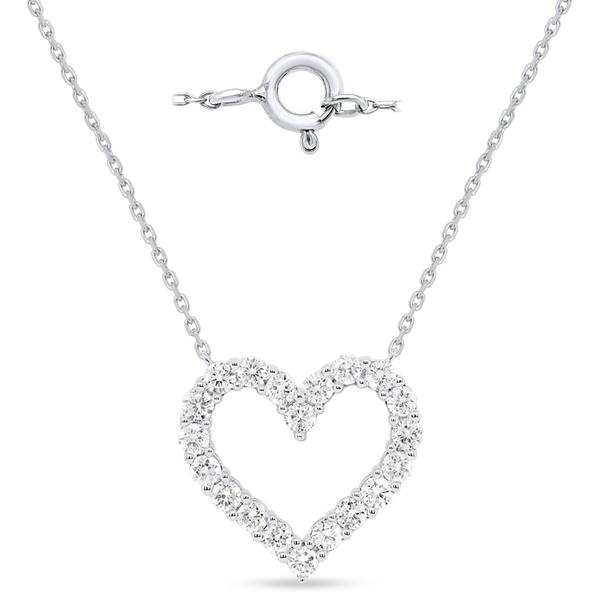 Nova Star(R) Sterling Silver Lab  Grown Diamond Open Heart Pendant