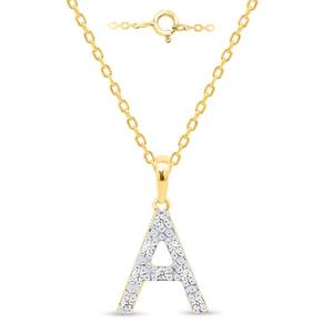 Nova Star(R) Gold Plated Lab Grown Diamond Initial A Pendant