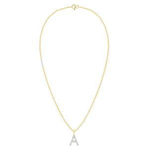 Nova Star(R) Gold Plated Lab Grown Diamond Initial A Pendant alternate view