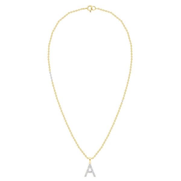 Nova Star(R) Gold Plated Lab Grown Diamond Initial A Pendant alternate view