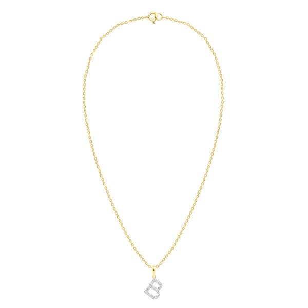 Nova Star(R) Gold Plated Lab-Grown Diamond Initial B Pendant alternate view