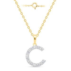 Nova Star(R) Gold-Plated Lab-Grown Diamond Initial C Pendant