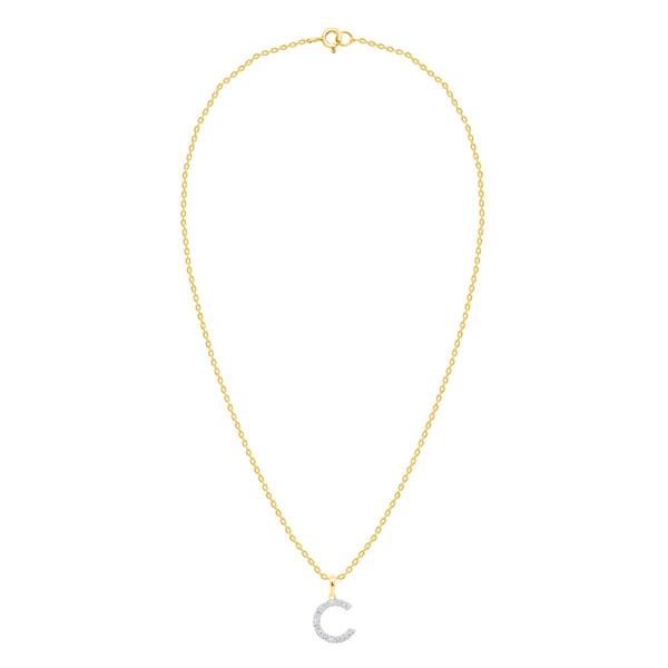 Nova Star(R) Gold-Plated Lab-Grown Diamond Initial C Pendant alternate view
