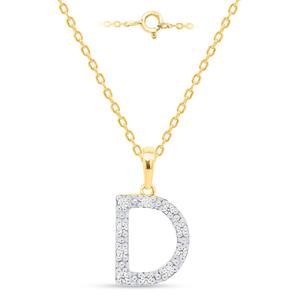 Nova Star(R) Gold-Plated Lab-Grown Diamond Initial D Pendant