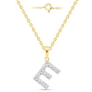 Nova Star(R) Gold-Plated Lab-Grown Diamond Initial E Pendant
